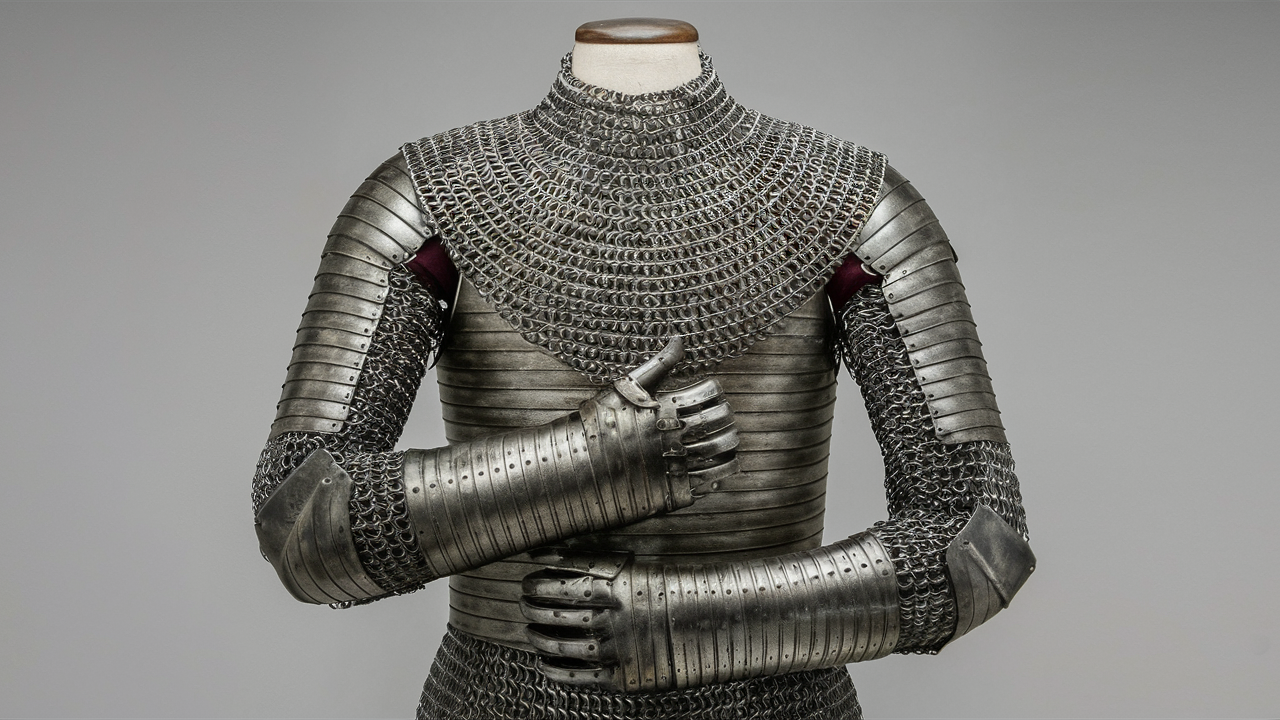 a suit of plate mail armor